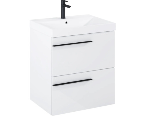 Wastafelonderkast met twee laden en kraan