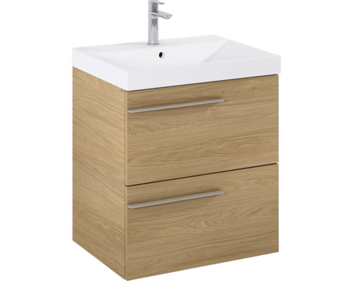 Wastafelonderkast met twee laden en kraan