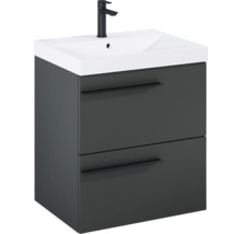 Wastafelonderkast met twee laden, wastafel en kraan