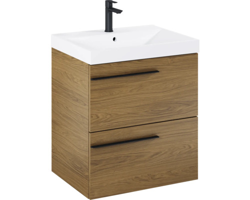 Wastafelmeubel met twee laden, wastafel en kraan