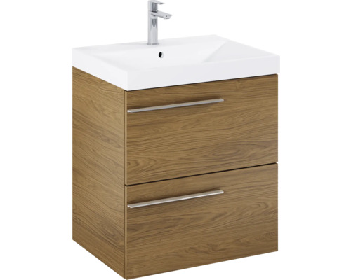 Wastafelonderkast met twee laden en opzetwastafel