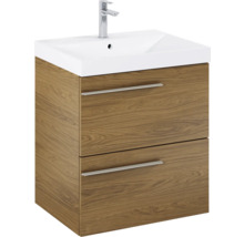 Wastafelonderkast met twee laden, wastafel en kraan