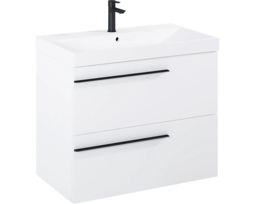 Wastafelonderkast met twee laden en kraan