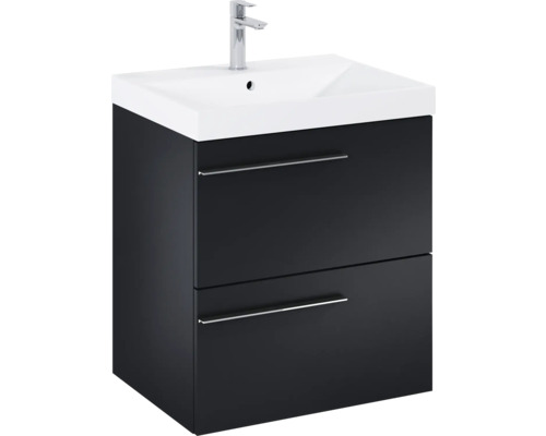 Wastafelonderkast met twee laden, wastafel en kraan