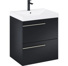 Wastafelonderkast met twee laden, wastafel en kraan