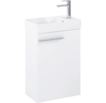 Witte wastafelonderkast met wastafel en kraan