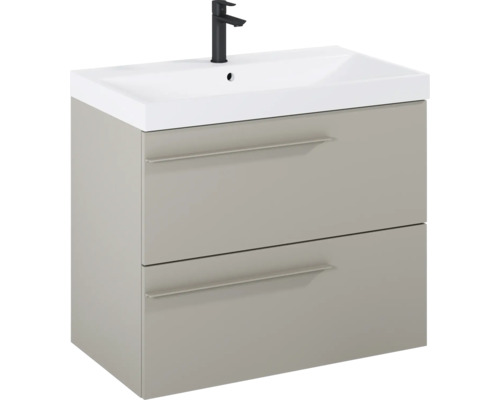 Wastafelonderkast met twee laden en opzetwastafel