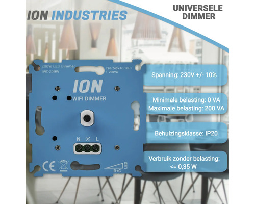 ION Industries Universele dimmer voor ledlampen, 200 watt