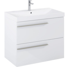 Witte wastafelonderkast met twee laden en opzetwastafel