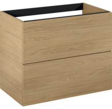 Houten wastafelonderkast met twee laden