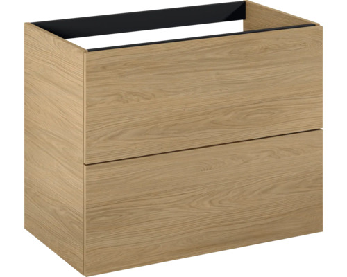 Houten wastafelonderkast met twee laden