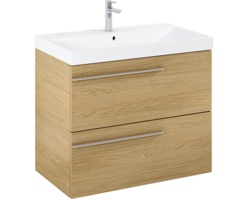 Wastafelonderkast met twee laden en opzetwastafel