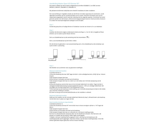 Handleiding Master-Slave LED Dimmer SET