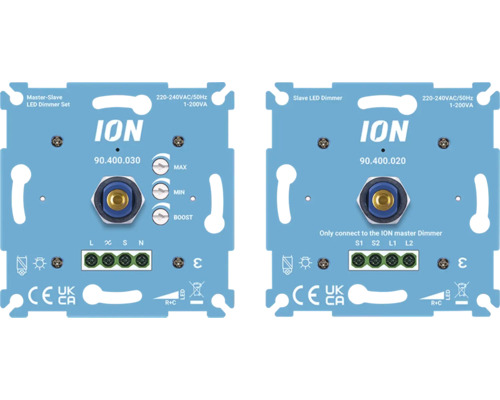 Master-slave led-dimmerset van ION, bestaande uit twee dimmereenheden