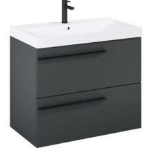 Wastafelonderkast met twee laden, wastafel en kraan