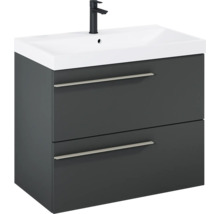 Wastafelonderkast met twee laden, wastafel en kraan