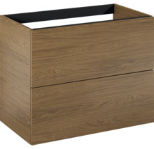 Wastafelonderkast met twee lades in houtlook