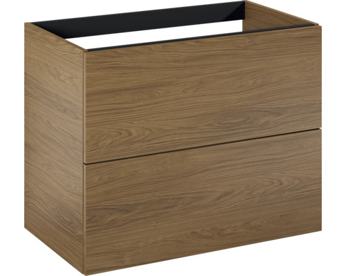 Wastafelonderkast met twee lades in houtlook