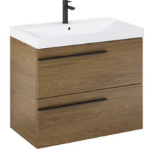 Wastafelonderkast met twee lades en een wastafel