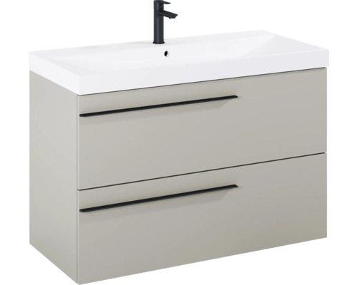 Wastafelonderkast met twee laden en opzetwastafel