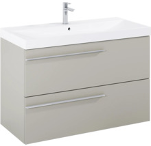 Wastafelonderkast met twee laden, wastafel en kraan