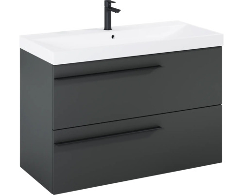 Wastafelonderkast met twee laden en opzetwastafel