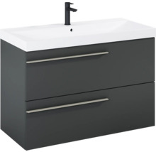 Wastafelonderkast met twee lades en een wastafel inclusief kraan