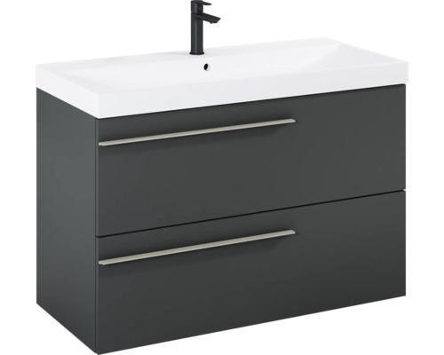 Wastafelonderkast met twee lades en een wastafel inclusief kraan