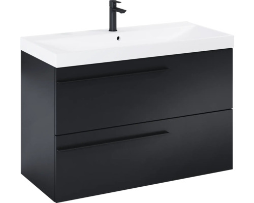 Wastafelonderkast met twee laden en opzetwastafel