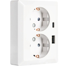 Dubbel stopcontact met USB-aansluitingen