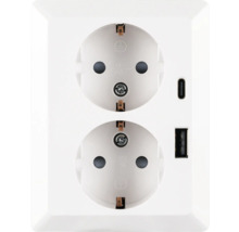 Dubbel stopcontact met USB-poorten voor binnenshuis