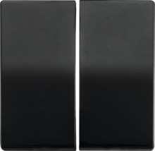 Twee zwarte schakelaarafdekkingen