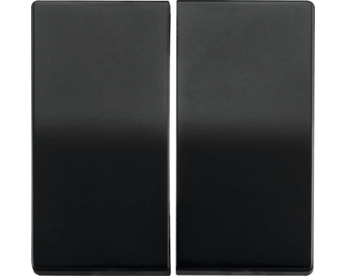 Twee zwarte schakelaarafdekkingen