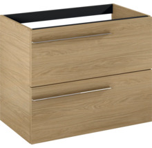 Wastafelonderkast met twee lades en handgrepen