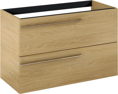 Wastafelonderkast met twee lades en handgrepen