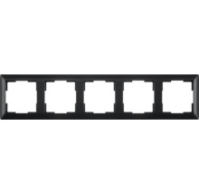 Zwart 6-voudig frame voor schakelaars en stopcontacten
