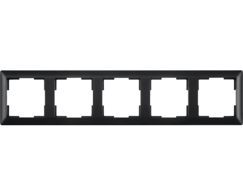 Zwart 6-voudig frame voor schakelaars en stopcontacten