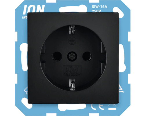 ION INDUSTRIES V1/J1 Stopcontact 1-voudig RA zwart mat ION stopcontact, 250 V