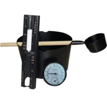 Saunaset met emmer, schep, thermo-hygrometer en badadditiefdoseerder