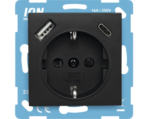 Stopcontact met USB en USB-C aansluiting