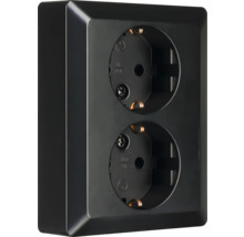 Dubbel stopcontact voor wandmontage