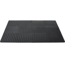 Zwarte puzzelmat met ruitjespatroon