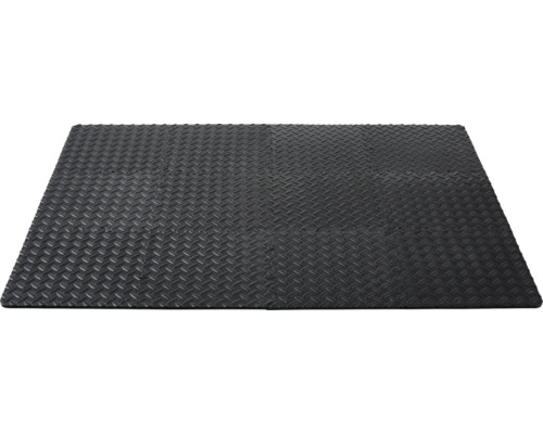 Zwarte puzzelmat met ruitjespatroon