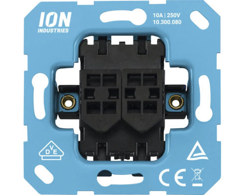 ION INDUSTRIES Inbouw basiselement jaloezieschakelaar ION Industries Logo. Schakelaar met VDE keurmerk en CE markering