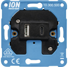 ION Industries USB-stopcontactinzetstuk met USB-A- en USB-C-aansluiting