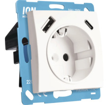 Stopcontact met USB- en USB-C-aansluitingen