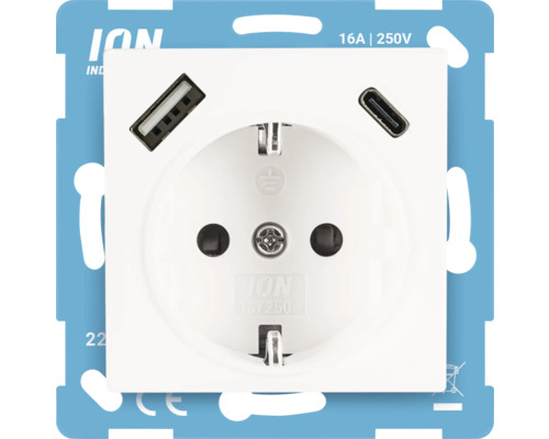 Stopcontact met USB A- en USB C-aansluiting