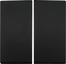 Twee rechthoekige, zwarte afdekplaten