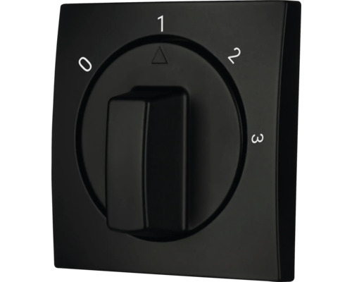 Zwarte draaischakelaar met de cijfers nul tot en met drie