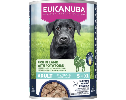 Eukanuba natvoer voor volwassen honden met lam en aardappelen